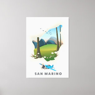 Impressão Em Tela Cartaz de viagem ilustrado de San Marino.