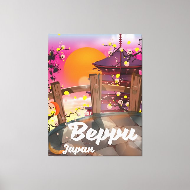 Impressão Em Tela Cartaz de viagem japonês Beppu (Frente)