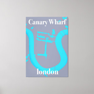 Impressão Em Tela cartaz de viagem mapa canary wharf londres