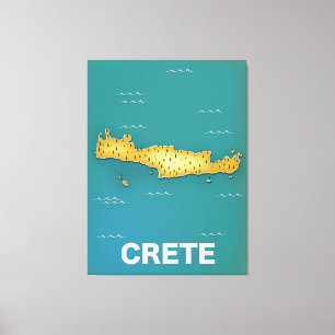 Impressão Em Tela cartaz de viagem mapa de Creta