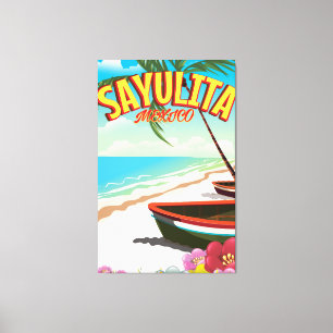 Impressão Em Tela Cartaz de viagem mexicano Sayulita