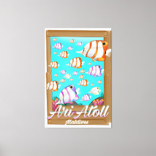 Impressão Em Tela Cartaz de viagem para Atol Ari Maldivas