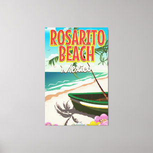 Impressão Em Tela cartaz de viagem para Rosarito Beach México