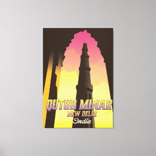 Impressão Em Tela Cartaz de viagem Qutub Minar Nova Deli Índia