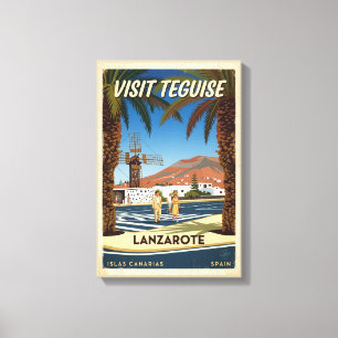 Impressão Em Tela Cartaz de Viagem Teguise Antigo Lanzarote Espanha