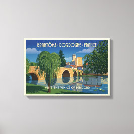 Impressão Em Tela Cartaz de Viagem Vintage Brantôme Dordogne França