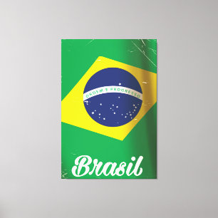 Impressão Em Tela cartaz de viagem vintage da bandeira nacional do B