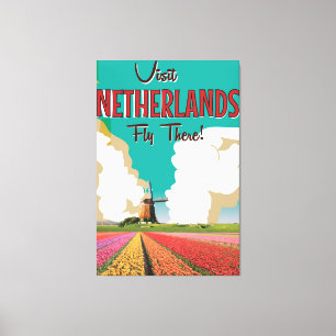 Impressão Em Tela Cartaz de viagem vintage da Holanda
