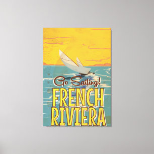 Impressão Em Tela Cartaz de viagem vintage da Riviera Francesa