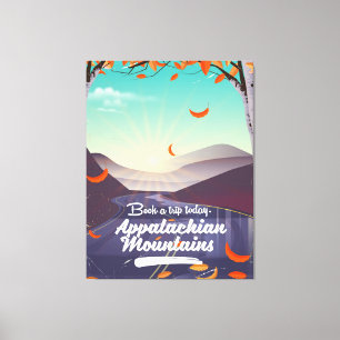 Impressão Em Tela cartaz de viagem vintage das Montanhas Apalaches