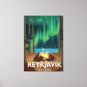 Impressão Em Tela Cartaz de Viagem Vintage de Acampamento em Reiquia