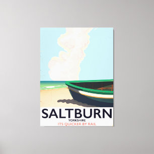 Impressão Em Tela Cartaz de viagem vintage de Saltburn - Yorkshire.