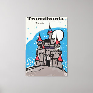 Impressão Em Tela cartaz de viagem vintage do Castelo da Transilvâni