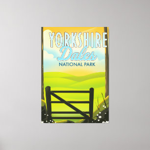 Impressão Em Tela Cartaz de viagem vintage dos vales de Yorkshire