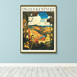 Impressão Em Tela Cartaz de Viagem Vintage NC Wyeth, No Velho Kentuc