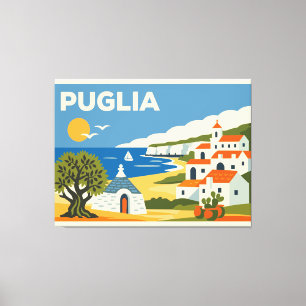 Impressão Em Tela Cartaz de Viagem Vintage Puglia Itália
