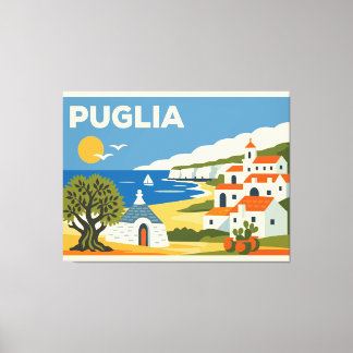 Impressão Em Tela Cartaz de Viagem Vintage Puglia Itália
