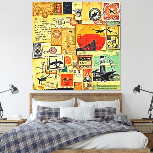 Impressão Em Tela Cartaz de viagens vintage (Insitu(Quarto))