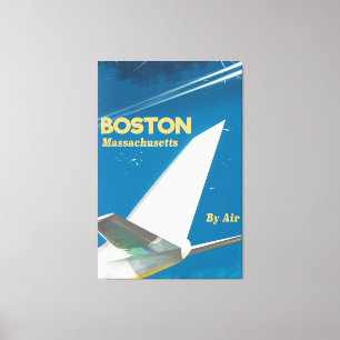 Impressão Em Tela Cartaz de voo vintage de Boston Massachusetts