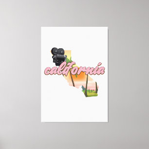 Impressão Em Tela cartaz do mapa da Califórnia EUA