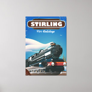 Impressão Em Tela Cartaz do trem do vintage de Stirling Scotland
