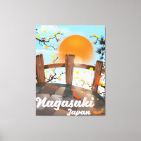 Cartaz japonês de flores de Nagasaki.