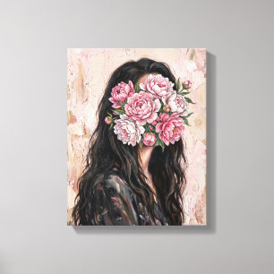 Impressão Em Tela Cartaz Mulher em Flor