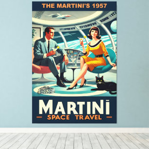 Impressão Em Tela Cartazes de Viagens Espaciais Martini Os Martini's