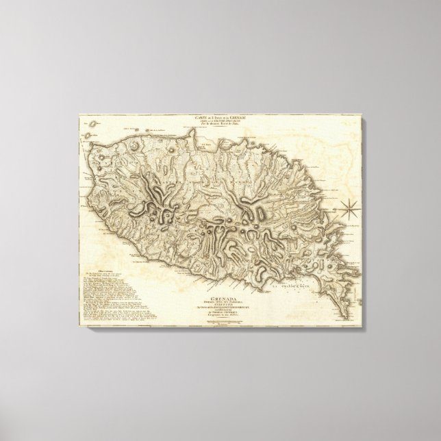 Impressão Em Tela Carte de l'Isle de la Grenade (Frente)