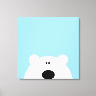 Impressão Em Tela Cartografia de Arte Azul do Urso Polar