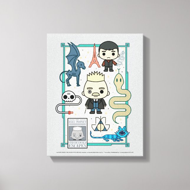 Impressão Em Tela Cartografia GELLERT GRINDELWALD™ & Barebone (Frente)