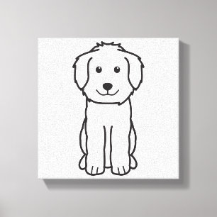Impressão Em Tela Cartoon de Cachorro Goldendoodle