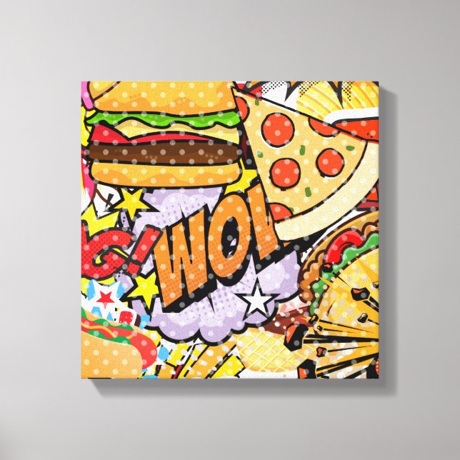 Impressão Em Tela Cartoon de comida (Frente)