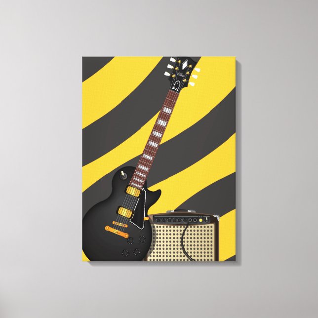 Impressão Em Tela cartoon de Guitarra Blues (Frente)