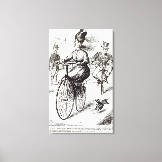 Impressão Em Tela Cartoon de Lady on a Velocipede, 1869 (Frente)