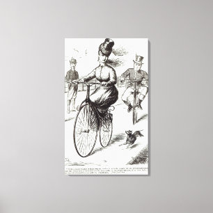 Impressão Em Tela Cartoon de Lady on a Velocipede, 1869