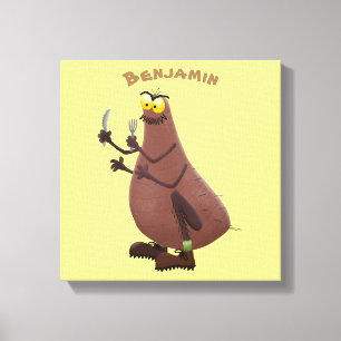 Impressão Em Tela Cartoon feio e faminto