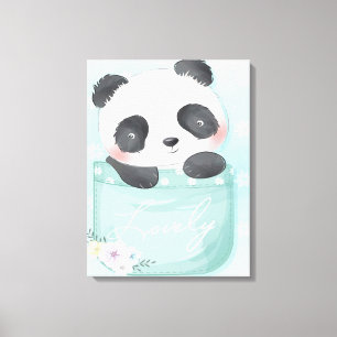 Impressão Em Tela Cartum Panda O Panda Cute Está No Bolso