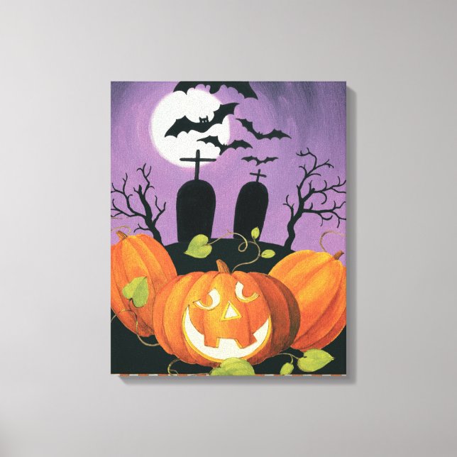Impressão Em Tela Casa Assombrada de Spooky Halloween (Frente)