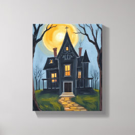 Impressão Em Tela Casa Assombrada | Halloween Assustador 