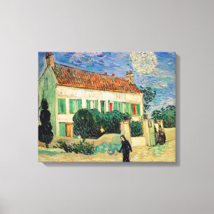 Impressão Em Tela Casa branca de Vincent van Gogh   na noite, 1890