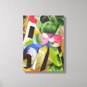 Impressão Em Tela Casa com Árvores de Franz Marc, Arte Fina Vintage