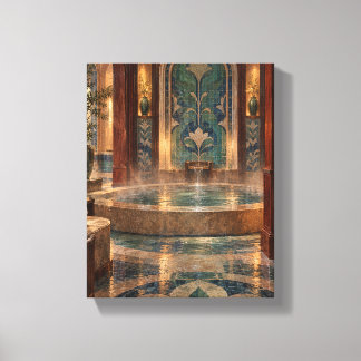 Impressão Em Tela Casa de Banho em Rosewood com Mosaico de Jade