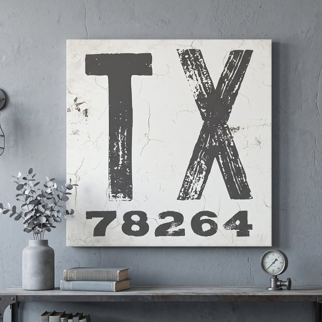 Impressão Em Tela Casa de Campo Rústico Código Postal Texas (Criador carregado)