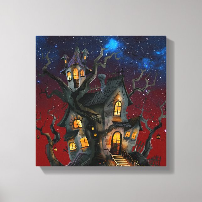 Impressão Em Tela casa de halloween (Frente)