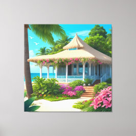 Impressão Em Tela Casa de praia com o Ocean View