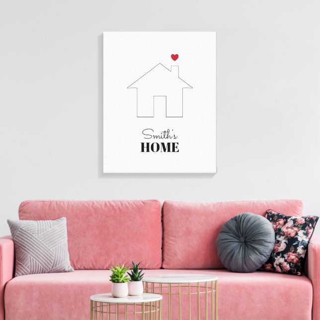 Impressão Em Tela Casa de Smith com Coração (Insitu(Sala de estar))