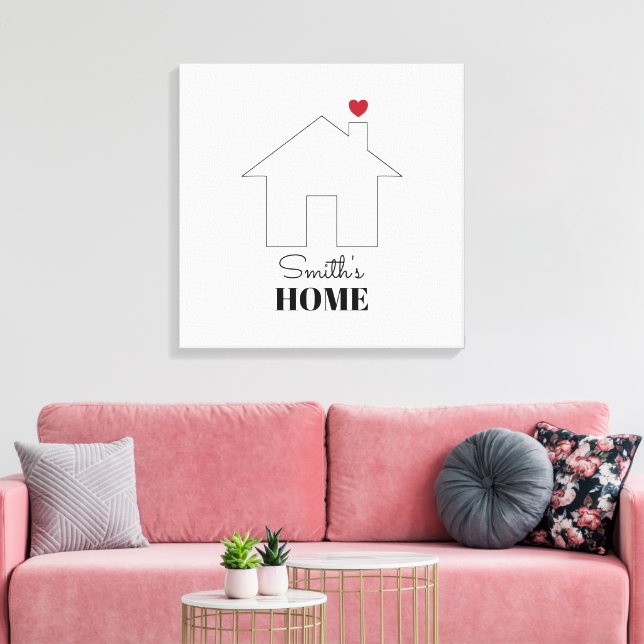 Impressão Em Tela Casa de Smith com Coração (Insitu(Sala de estar))