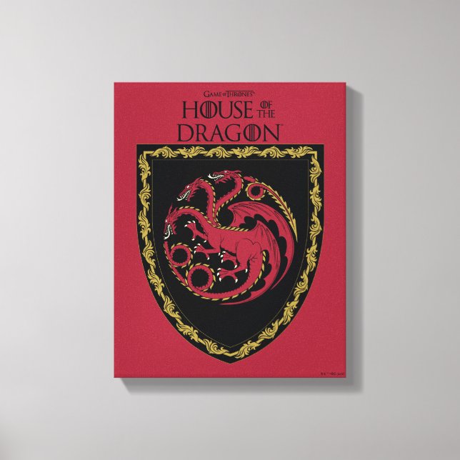 Impressão Em Tela CASA DO DRAGÃO | House Targaryen Crest (Frente)
