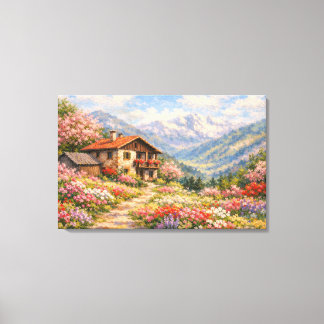 Impressão Em Tela Casa na Montanha